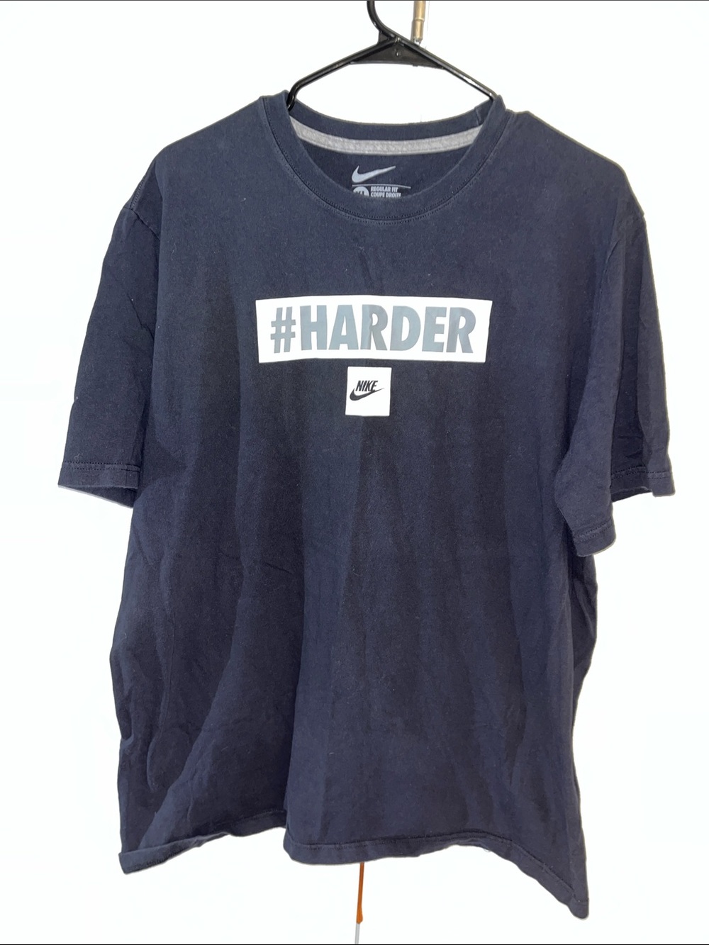 Men’s Black Cotton Work out Gym Nike #Harder t-shirt XL